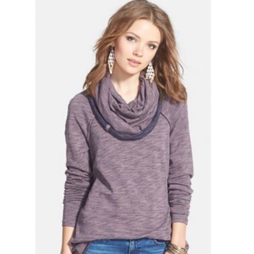 Free People Beach Cocoon Cowl Neck Sweater Size M Long Sleeve Heathered Pullover